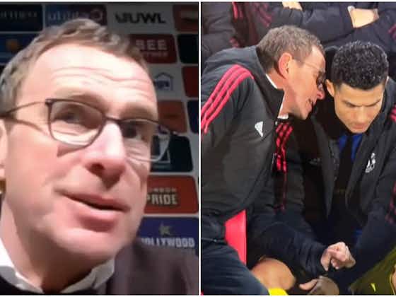 Article image:Video: Rangnick reveals what he and Ronaldo said to each other after Man United star’s tantrum