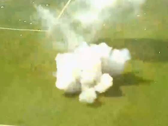 Article image:Video: Shocking moment a grenade is thrown onto the pitch, during a Newell’s Old Boys match