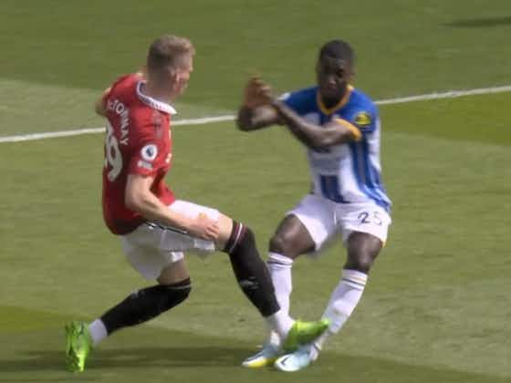 Article image:Image: McTominay lucky to escape red card for follow-through on Caicedo?