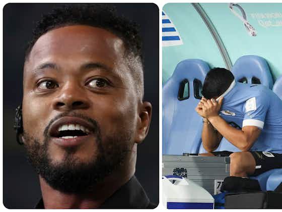 Article image:Patrice Evra shows his dislike of Luis Suarez with social media activity after Uruguay exit