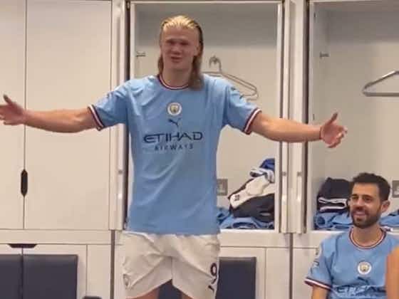 Video: Erling Haaland's post-match words to his Man City team-mates after breaking Premier League record | OneFootball