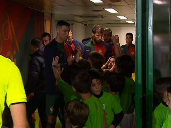 Article image:Video: Cristiano Ronaldo’s brilliant gesture towards mascots in tunnel before Portugal’s match caught on footage