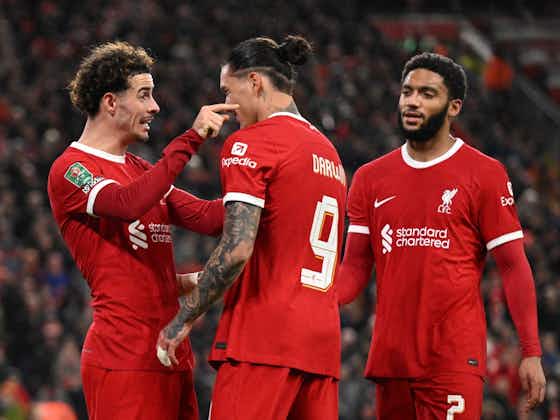 Article image:Match of the Day man “incredibly impressed” with Liverpool star’s Man City performance, he wants him in England squad