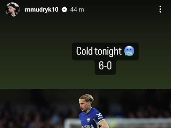 Article image:(Image): “Cold tonight” – Mykhailo Mudryk posts on Instagram after big win