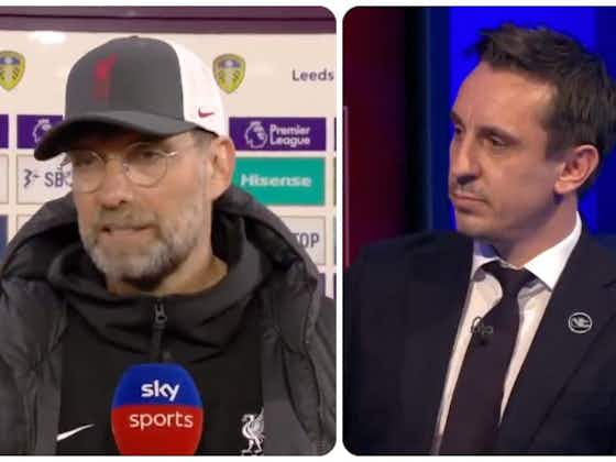 Article image:(Video) Klopp and Neville fight it out as LFC Boss calls FSG ‘great people’