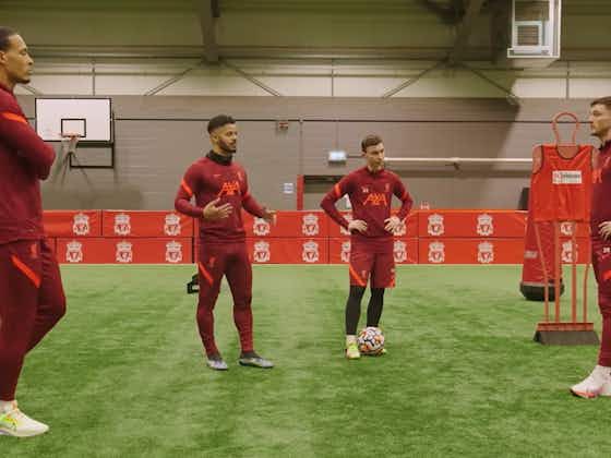 Article image:(Video) ‘His crossing is magnificent’ – Van Dijk wowed by Liverpool’s Polish Messi during training drill