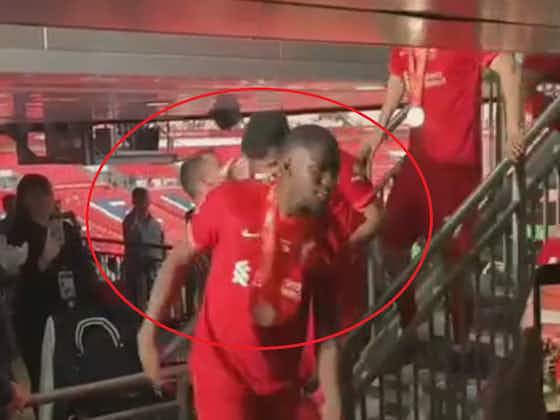 Article image:(Video) Watch heartwarming interaction between Liverpool players and fan at Wembley en route to FA Cup trophy stage