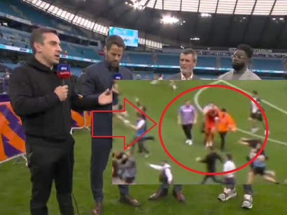 Article image:(Video) ‘Idiots’ – Neville furious after footage shows Man City fans assaulting Aston Villa goalkeeper