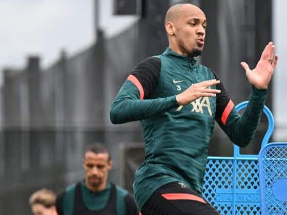 Article image:‘Let’s do it’ – Fabinho in good spirits as he returns to full training ahead of Saturday’s Champions League final clash with Real Madrid