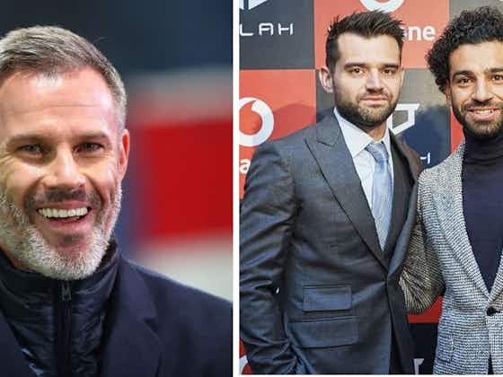 Article image:Jamie Carragher’s playful response to Mo Salah’s agent as his new contract is announced by Liverpool