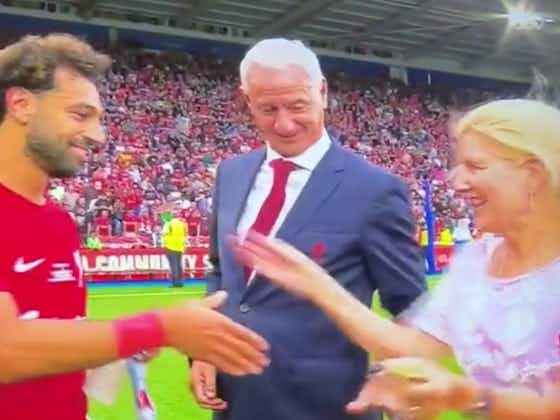Article image:(Video) FA Chairwoman blown away meeting Salah during Community Shield medal ceremony; will have fans laughing hard