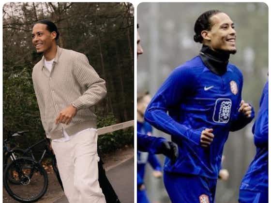 Article image:(Photos) Liverpool star Van Dijk is all smiles in Netherlands training ahead of Euro qualifiers