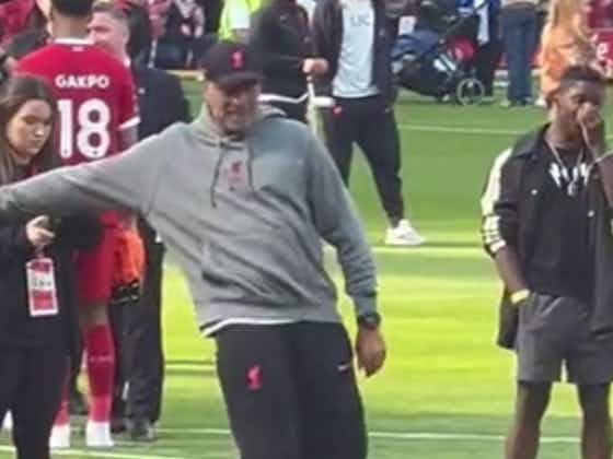 Article image:(Video) Adorable moment between Klopp and Fabinho’s son spotted at Anfield