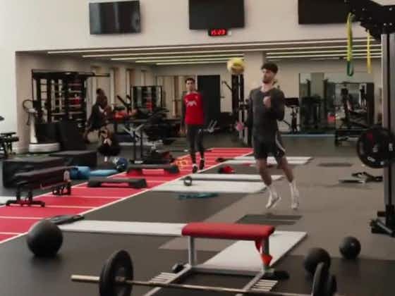 Article image:(Video) Salah hillariously tells Szoboszlai and Diaz off for playing football in the gym