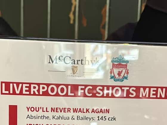 Article image:(Image) Prague bars welcome Liverpool fans with comical themed shot menu