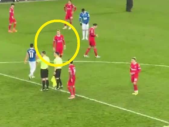 Article image:(Video) What Nunez was spotted doing to the referee after FT vs Everton