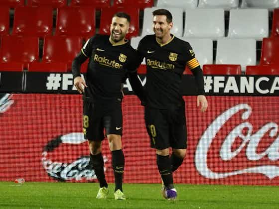 Article image:Lionel Messi sends heartwarming message to Jordi Alba ahead of Barcelona departure
