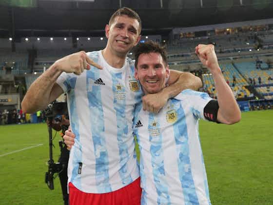 Article image:Emiliano Martinez has named Lionel Messi as the best teammate he’s ever had