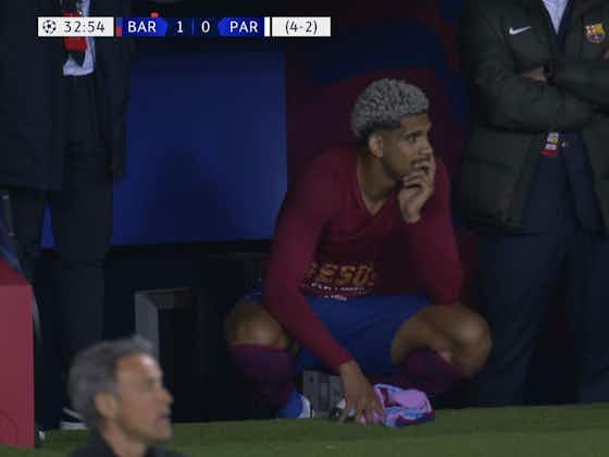 Article image:WATCH: Big blow for Barcelona as Ronald Araujo shown straight red card for last man challenge