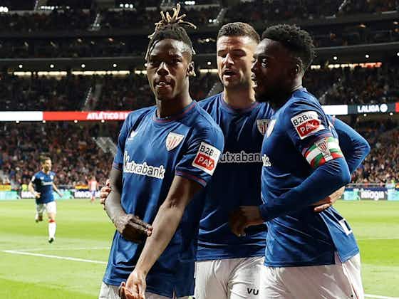 Article image:(WATCH) Nico Williams makes anti racism statement after equaliser at Atletico Madrid