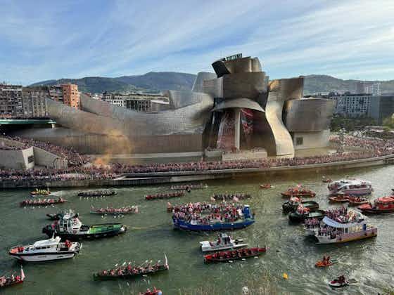 Article image:WATCH: The insane celebrations as Athletic Club parade Copa del Rey down the river on barge