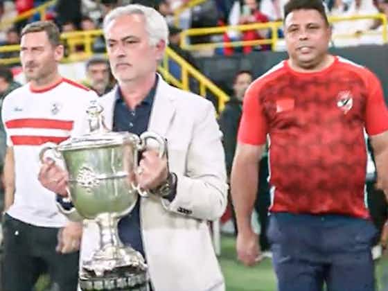 Article image:Picture: Three former Serie A stars walk out with trophy for Egypt Cup final
