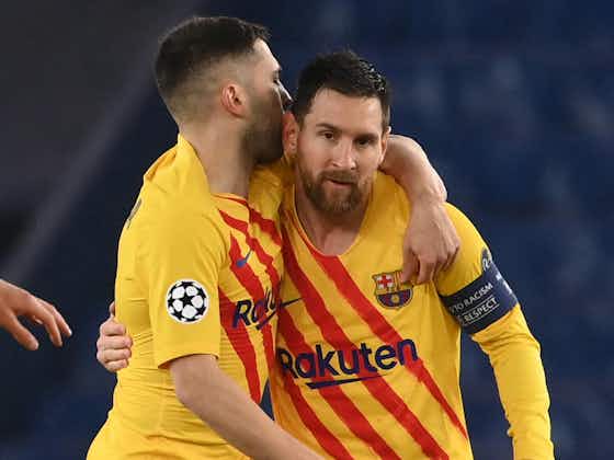 Article image:Messi Issues Heartwarming Message to Jordi Alba After Barcelona Exit Announcement