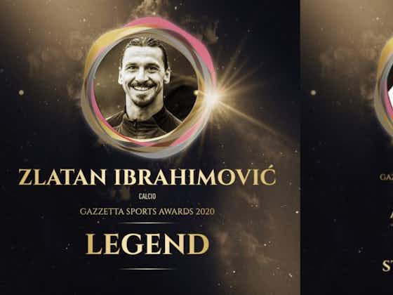 Article image:Stefano Pioli and Zlatan Ibrahimovic pick up accolades at the 2020 Gazzetta Sports Awards
