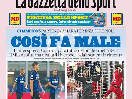 Article image:Gallery: ‘Milan pride’, ‘Bitter start for Pioli’ – Today’s front pages of Italian papers