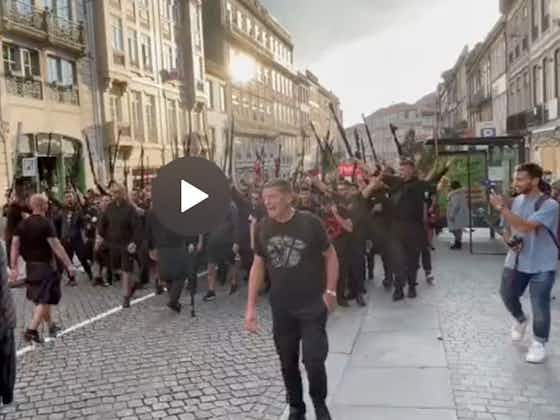 Article image:Watch: Milan fans march through the streets of Porto – the expected amount of away fans
