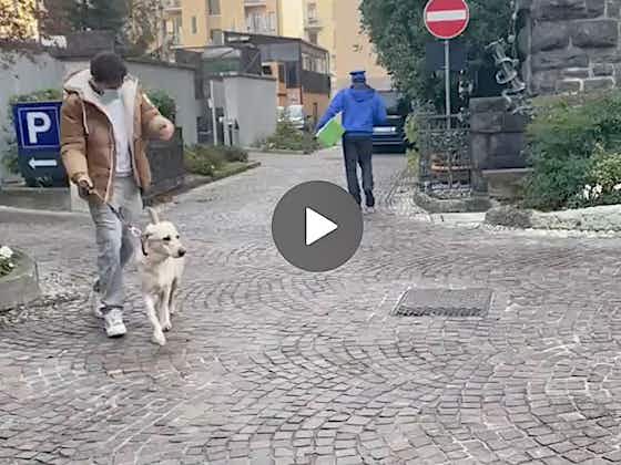 Article image:Watch: Calabria and his dog spotted at Columbus clinic for check-up on muscle issue