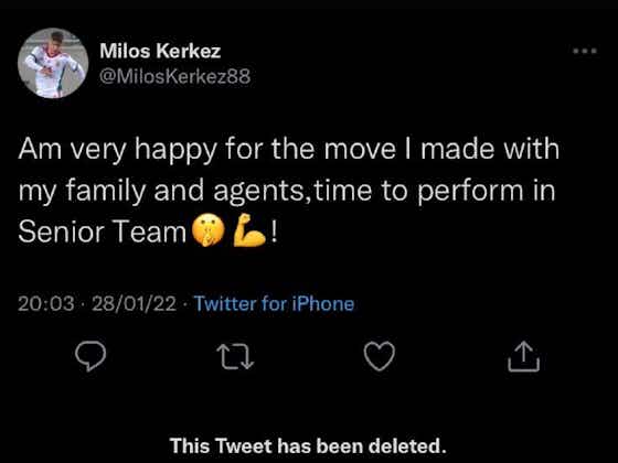 Article image:Photo: Kerkez sparks controversy with since-deleted tweet regarding Milan exit