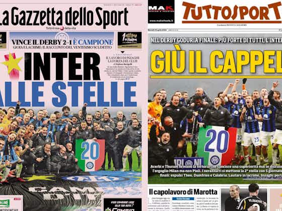 Article image:Gallery: ‘Tomori saves face for Milan, but not Pioli’ – Today’s front pages in Italy