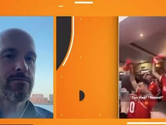 Article image:(Video) Ten Hag live reaction to chant sung by United fans on Dutch TV