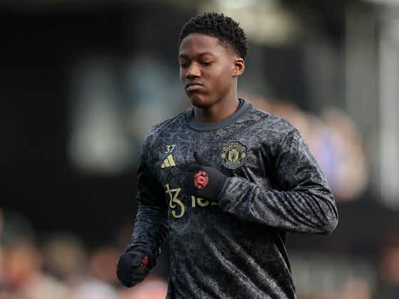 Article image:Photo: Kobbie Mainoo shares iconic snap wearing an old-school United shirt as a child while he celebrates 19th birthday