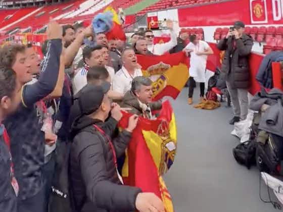 Article image:Real Madrid fans visit Old Trafford before Champions League tie vs Man City