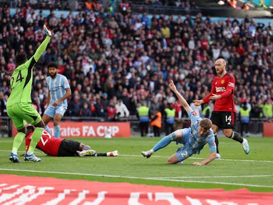 Article image:Coventry City star reflects on FA Cup torment against Manchester United