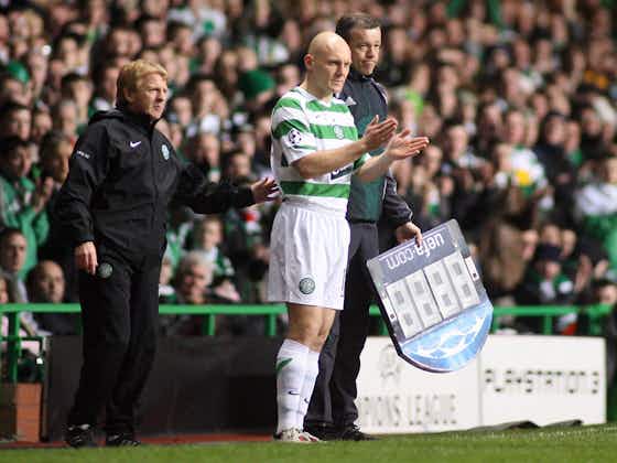 Article image:Photo: Tommy Gravesen in attendance for Celtic game