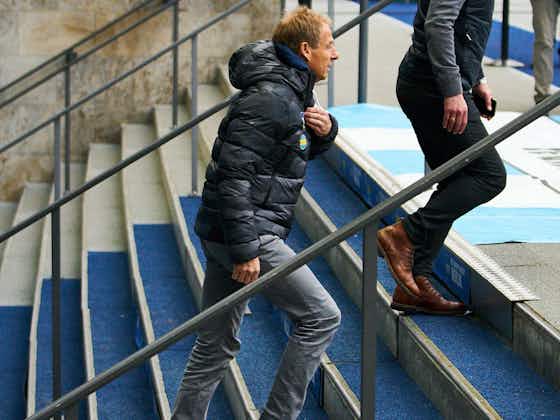 Artikelbild:Hertha BSC reagiert auf Abrechnung von Jürgen Klinsmann: "Werden uns nicht an öffentlicher Kontroverse beteiligen"