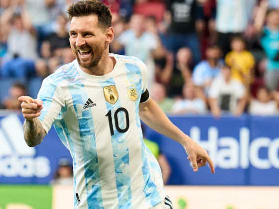 Gambar artikel:Argentina Bekuk Estonia 5-0, Lionel Messi Borong Semua Gol