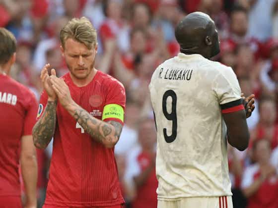 Article image:Denmark and Belgium pause Euro 2020 clash to pay Eriksen tribute