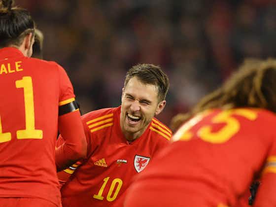 Article image:About time Ramsey contributed! Delighted Bale jokes with returning Wales hero