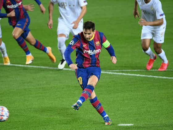 Article image:Barcelona 5-1 Ferencvaros: Messi on target as Pique sees red