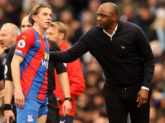Article image:Crystal Palace boss Vieira challenges Gallagher ahead of Man Utd finale