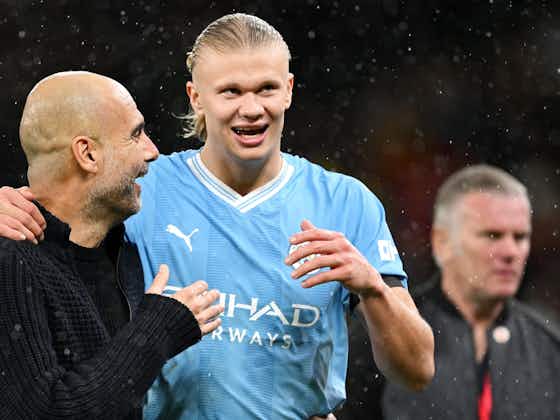 Article image:Pep Guardiola responds to Roy Keane's claims that Erling Haaland is a 'League Two player'
