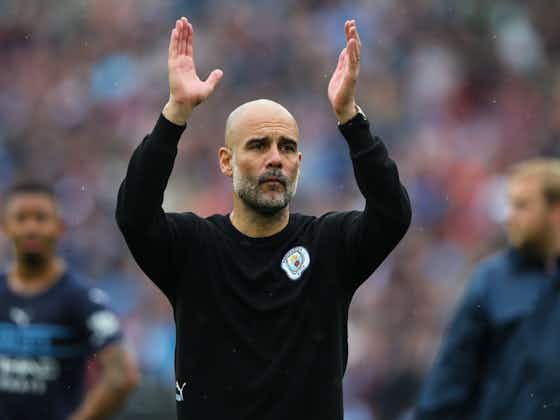 Article image:Pep Guardiola welcomes support of Man Utd fans ahead of title decider