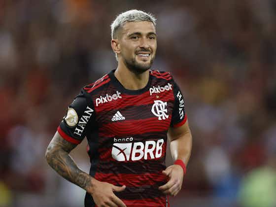 Imagem do artigo:Arrascaeta relembra gol contra o Al-Hilal em 2019 e se declara ao Flamengo: 'Totalmente feliz'