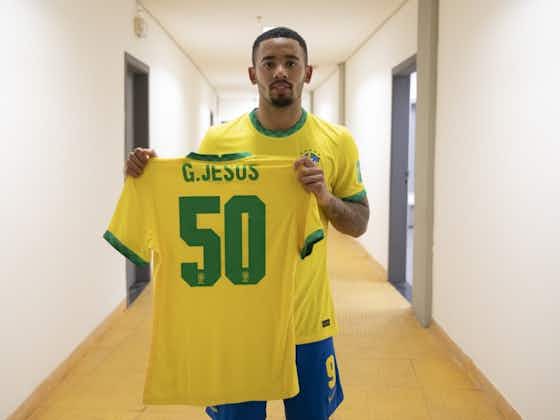Imagem do artigo:Gabriel Jesus comemora marca de 50 jogos pela Seleção: ‘Me sinto honrado’