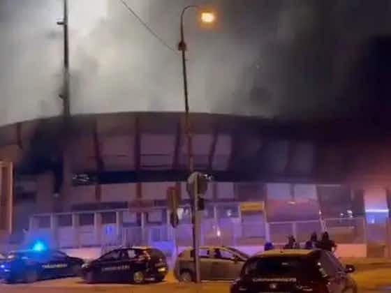 Imagem do artigo:Após derrota, torcida põe fogo em estádio na Itália