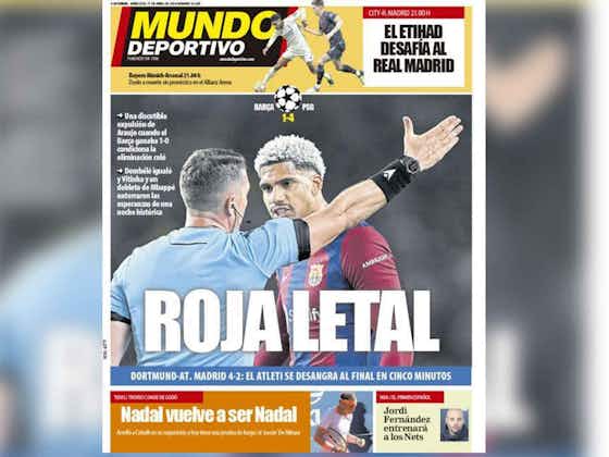 Imagem do artigo:Champions: jornal de Barcelona chama arbitragem de ‘suspeita’ e ataca PSG